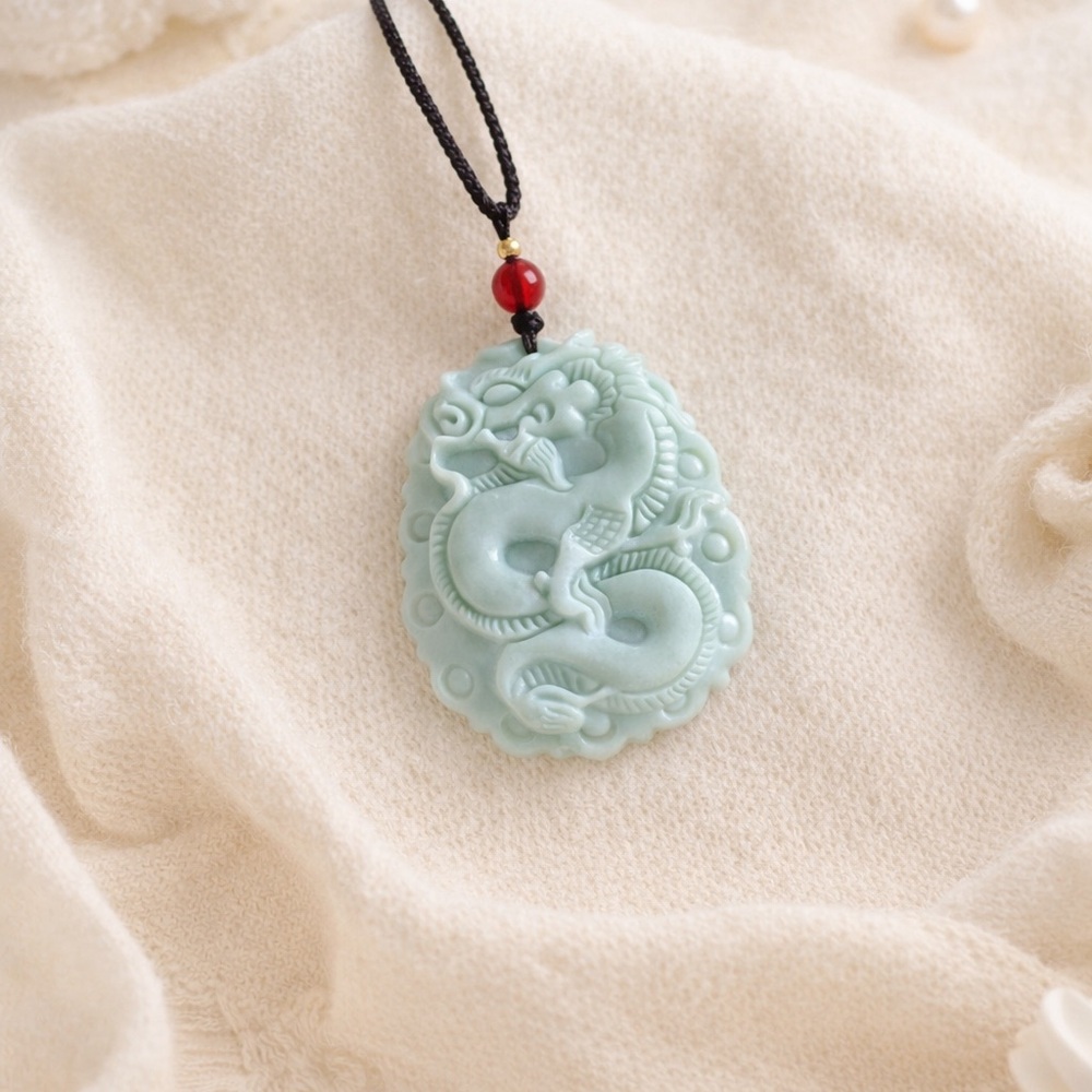 Elegant Jade Dragon Pendant Necklace
